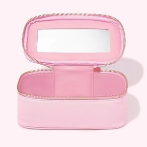 NWT Stoney Clover Textured Open Top Mirror Pouch in Flamingo